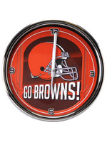 Cleveland Browns Historic Logo Go Team Chrome Wall Clock
