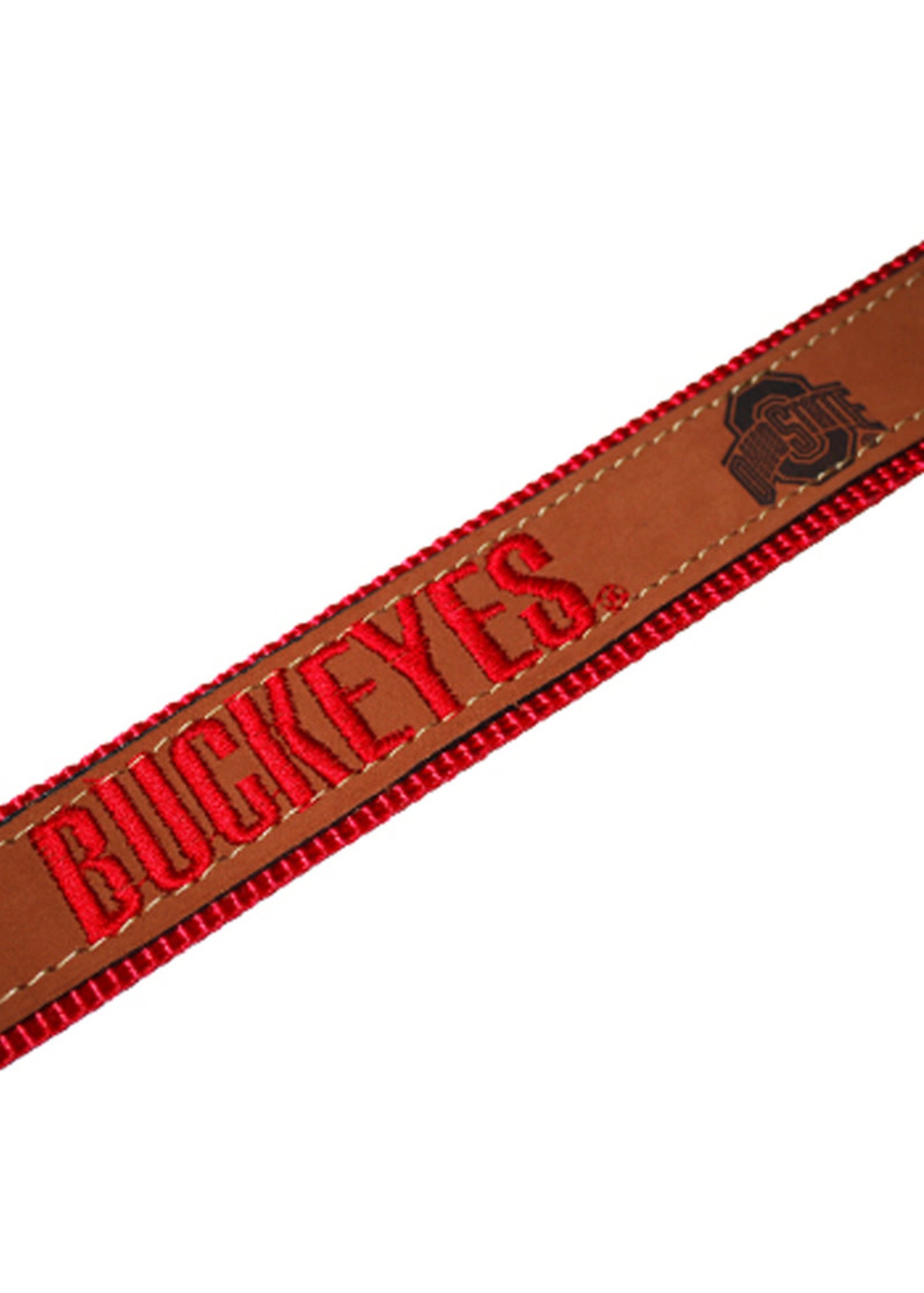 Ohio State Buckeyes Zeppro Leather Dog Collar