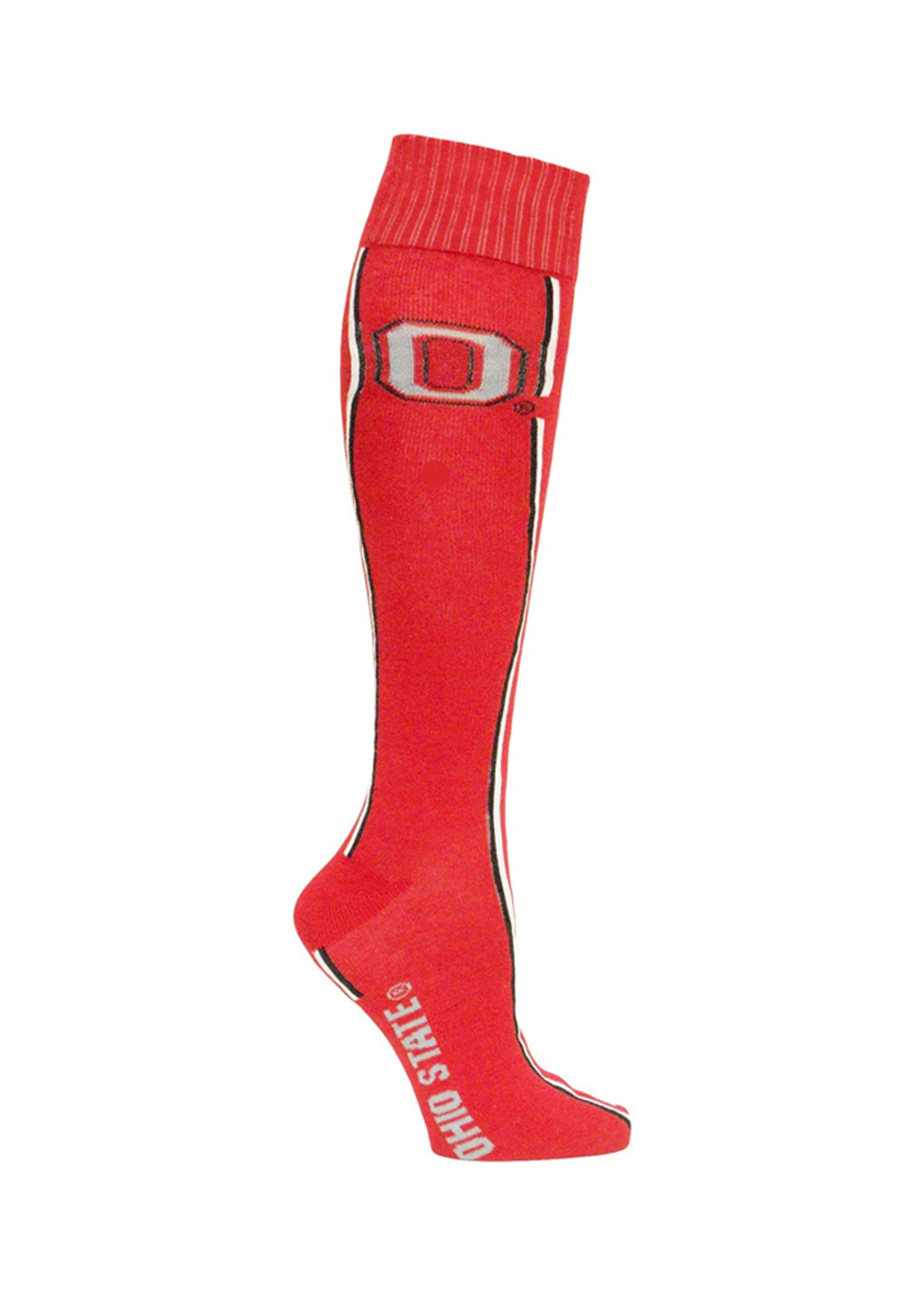 Ohio State Buckeyes Helmet Stripe Red Dress Socks