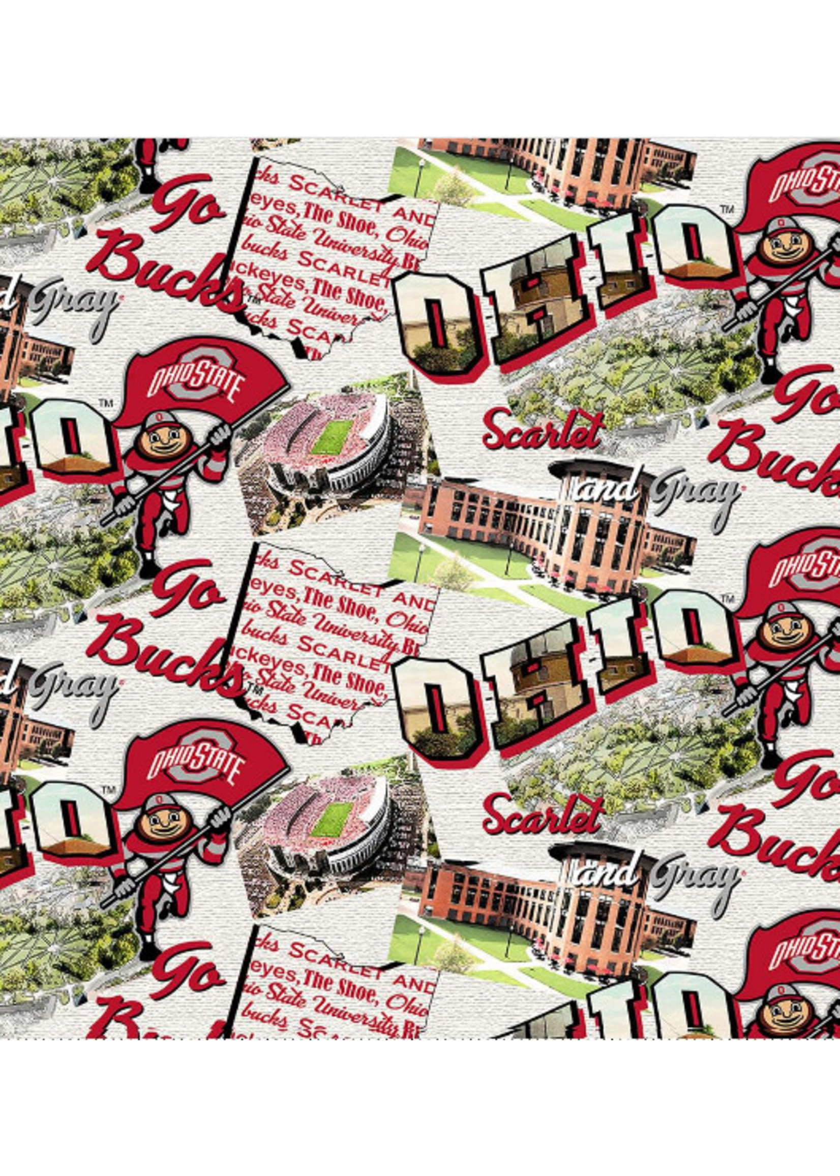 Ohio State Buckeyes Cotton Fabric Fat Quarter 27