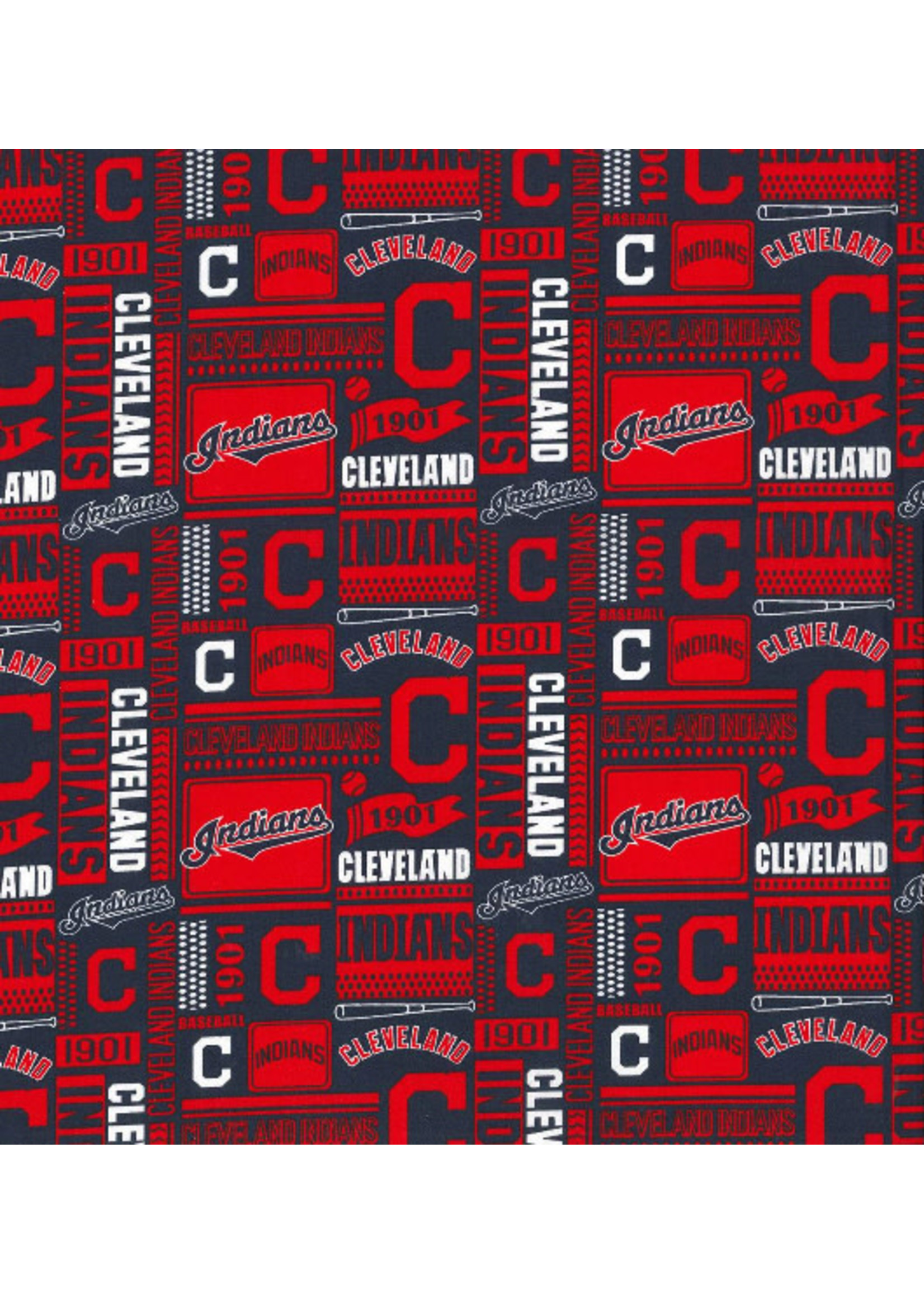 Cleveland Indians Cotton Fabric - Fat Quarter 27"x18" - Everything Buckeyes