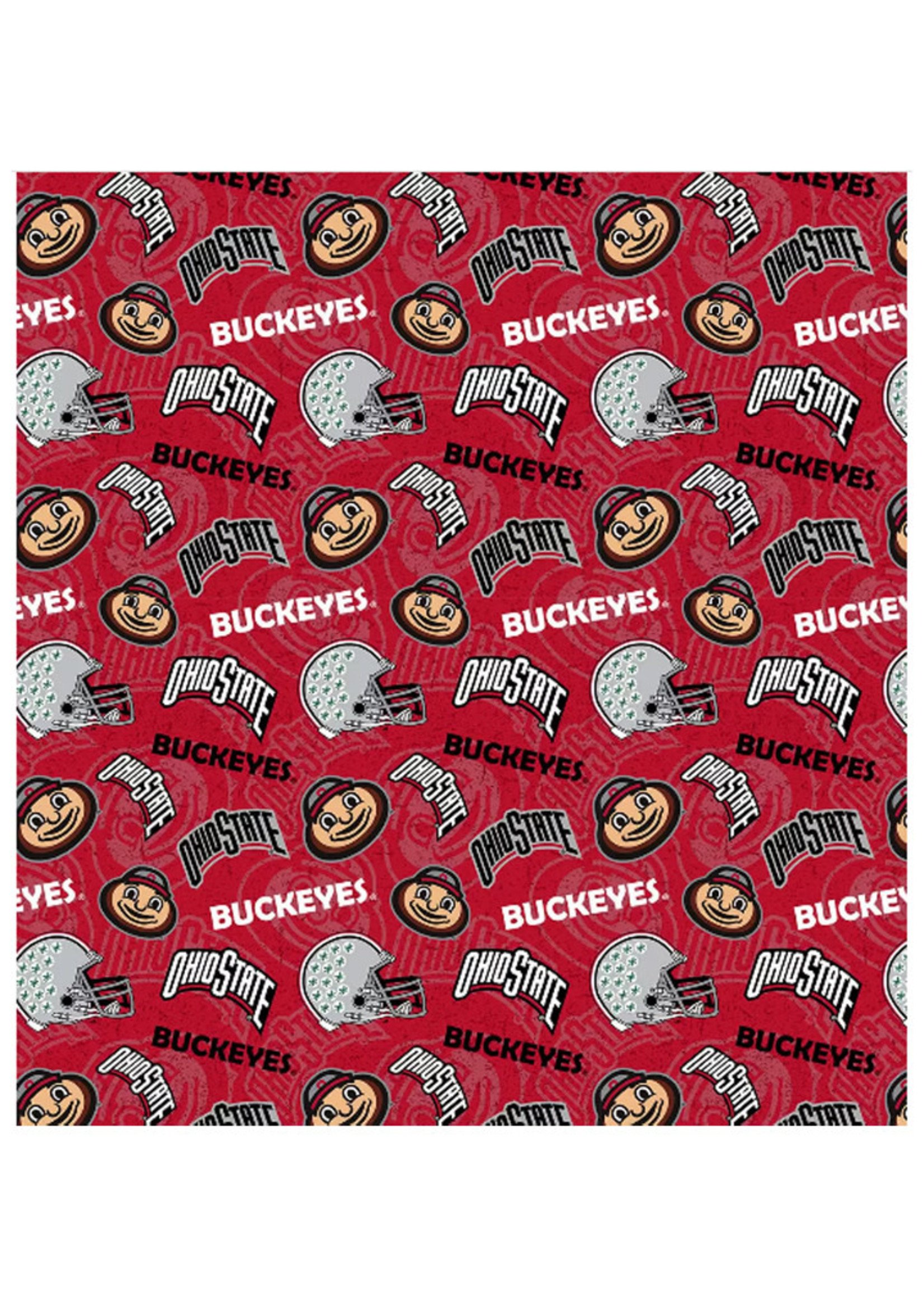 Ohio State Buckeyes Cotton Fabric Tone on Tone - Fat Quarter 27"x18"