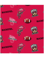 Ohio State Buckeyes Cotton Fabric Red  - Fat Quarter 27"x18"