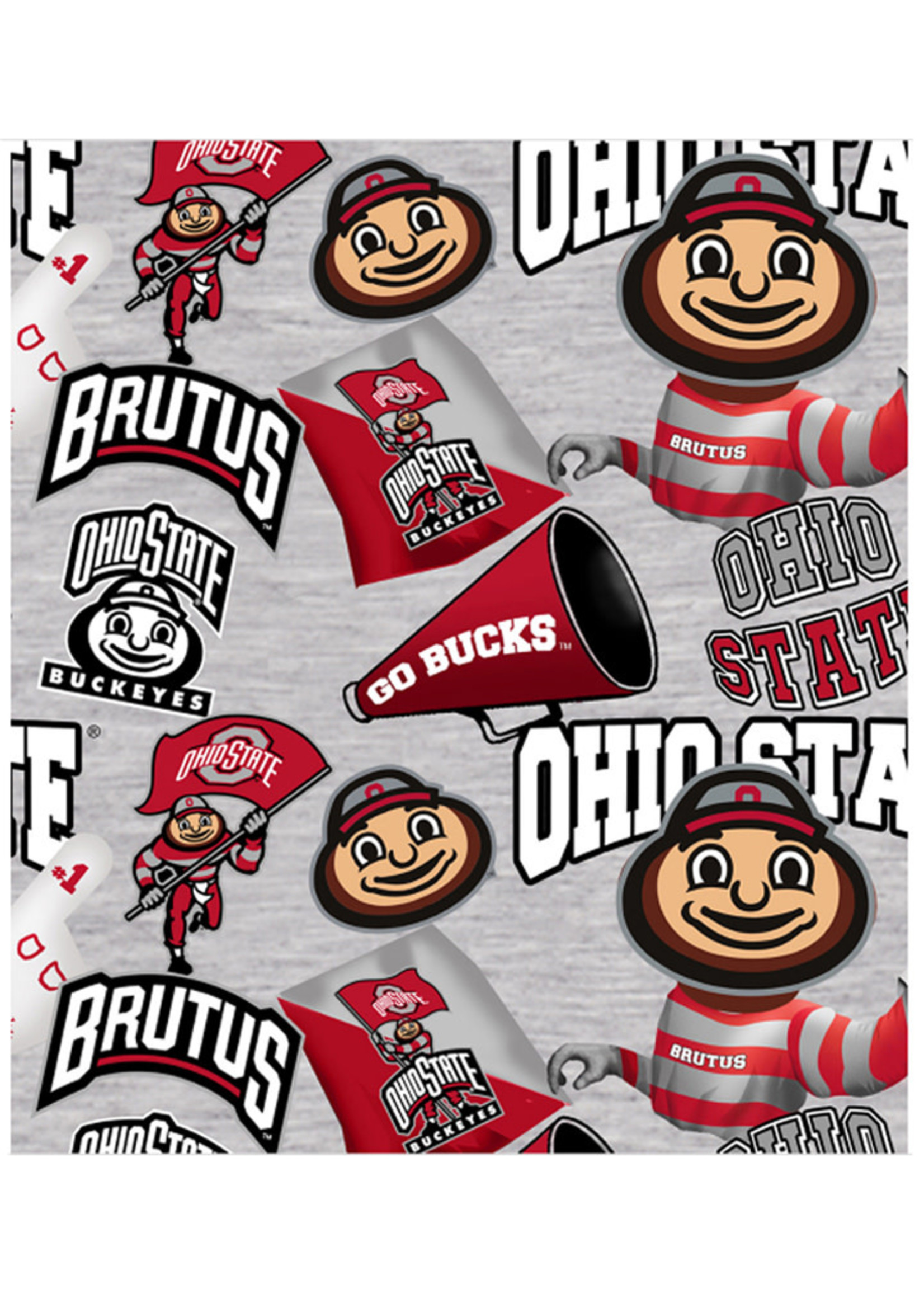 Ohio State Buckeyes Cotton Fabric Collegiate Mascot - Fat Quarter 27"x18"