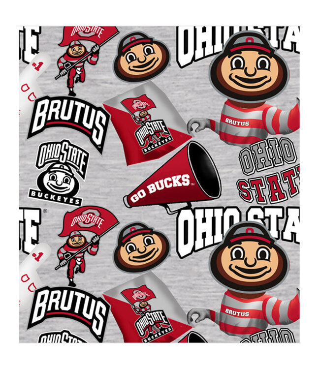 Ohio State Buckeyes Cotton Fabric Collegiate Mascot - Fat Quarter 27"x18"