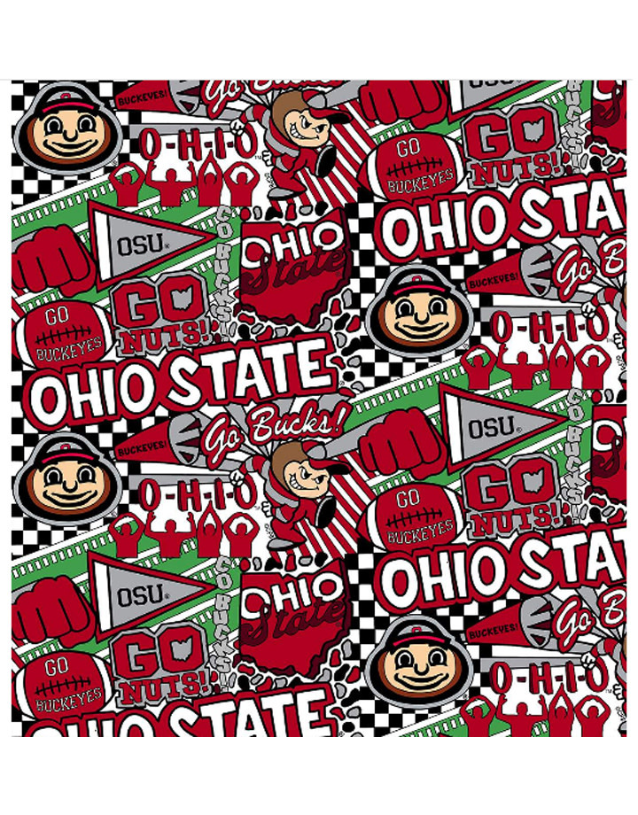 Ohio State Buckeyes Cotton Fabric Pop Art 2 YardsX45inches