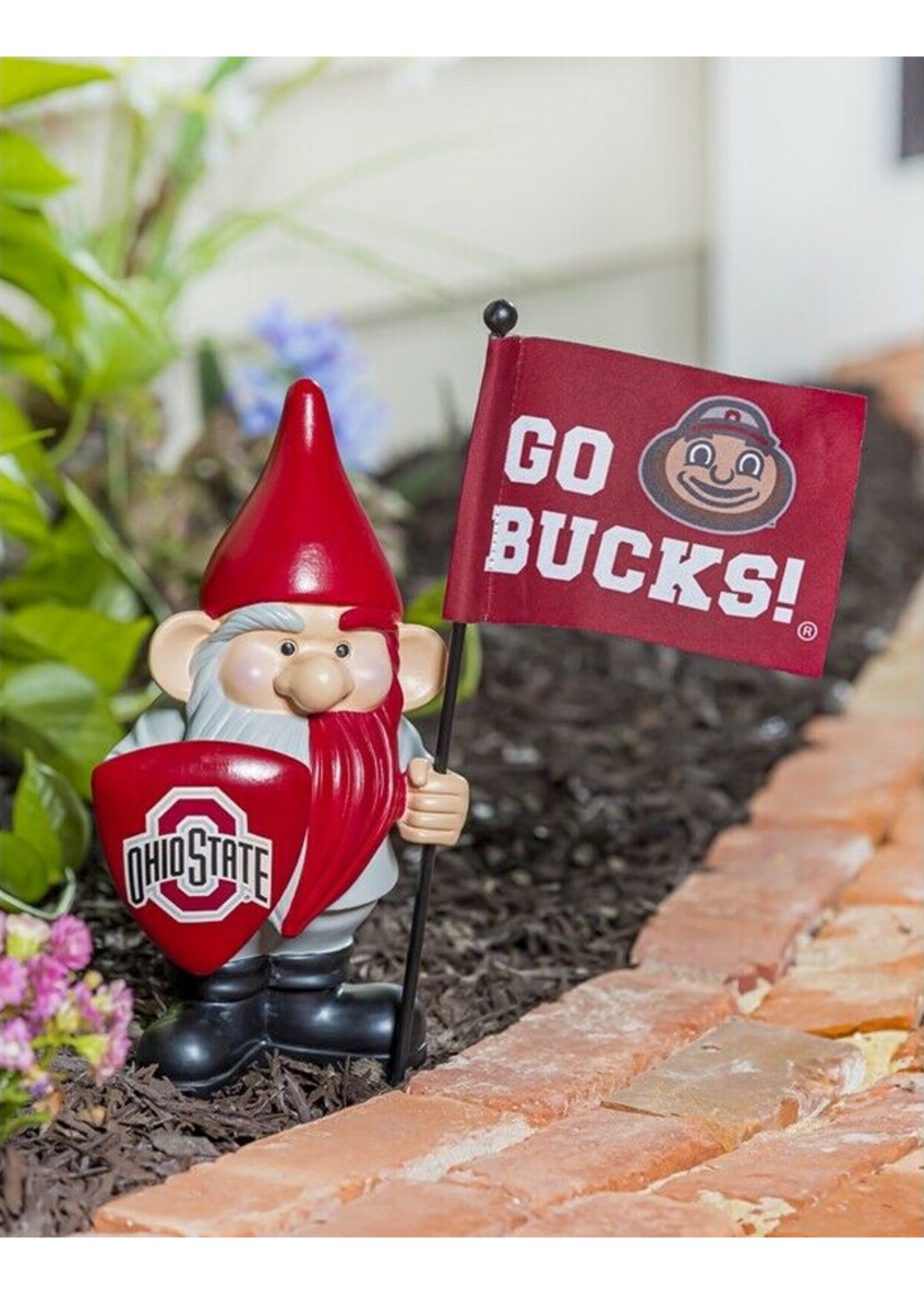 Ohio State Buckeyes Flag Holder Gnome