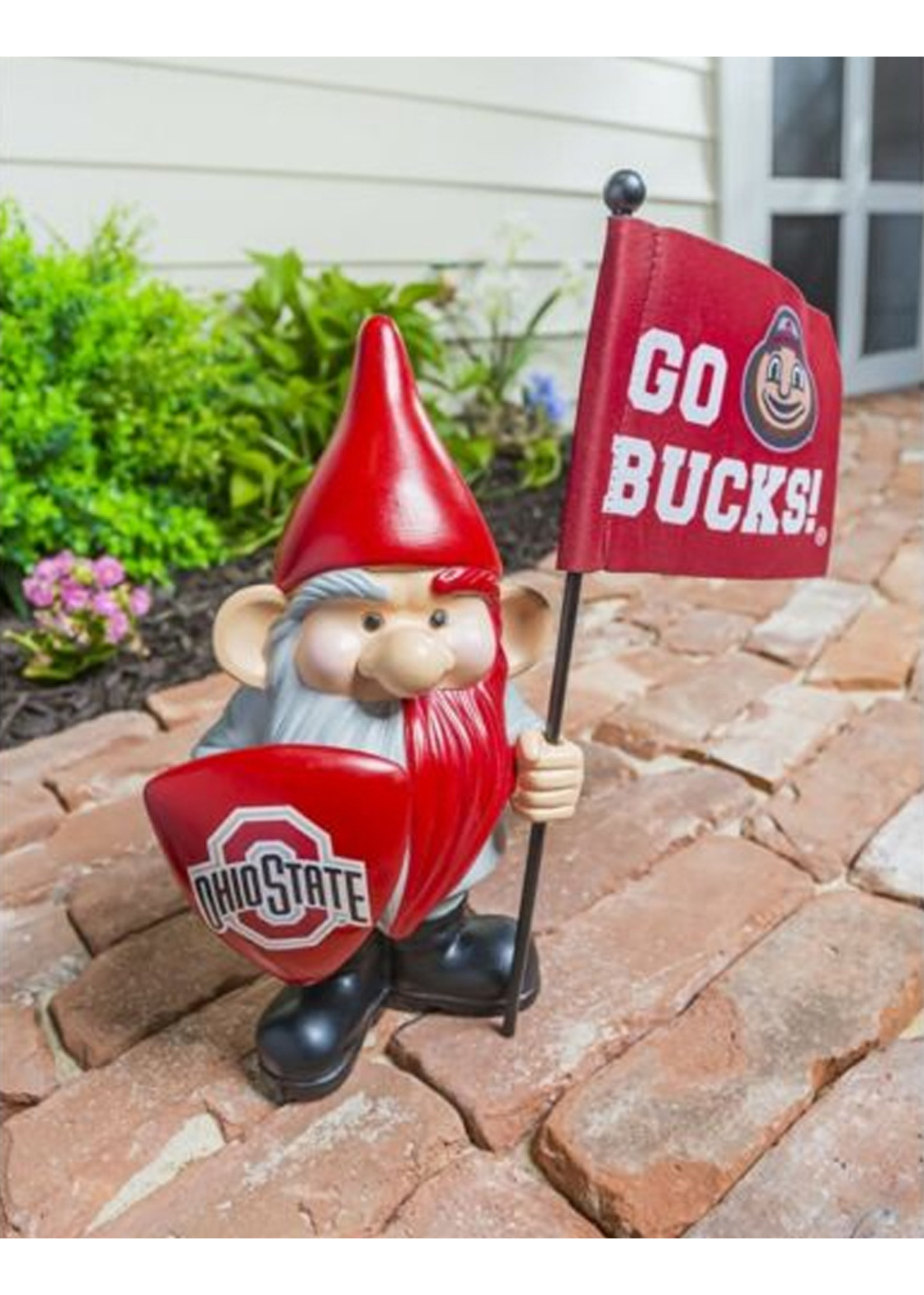 Ohio State Buckeyes Flag Holder Gnome