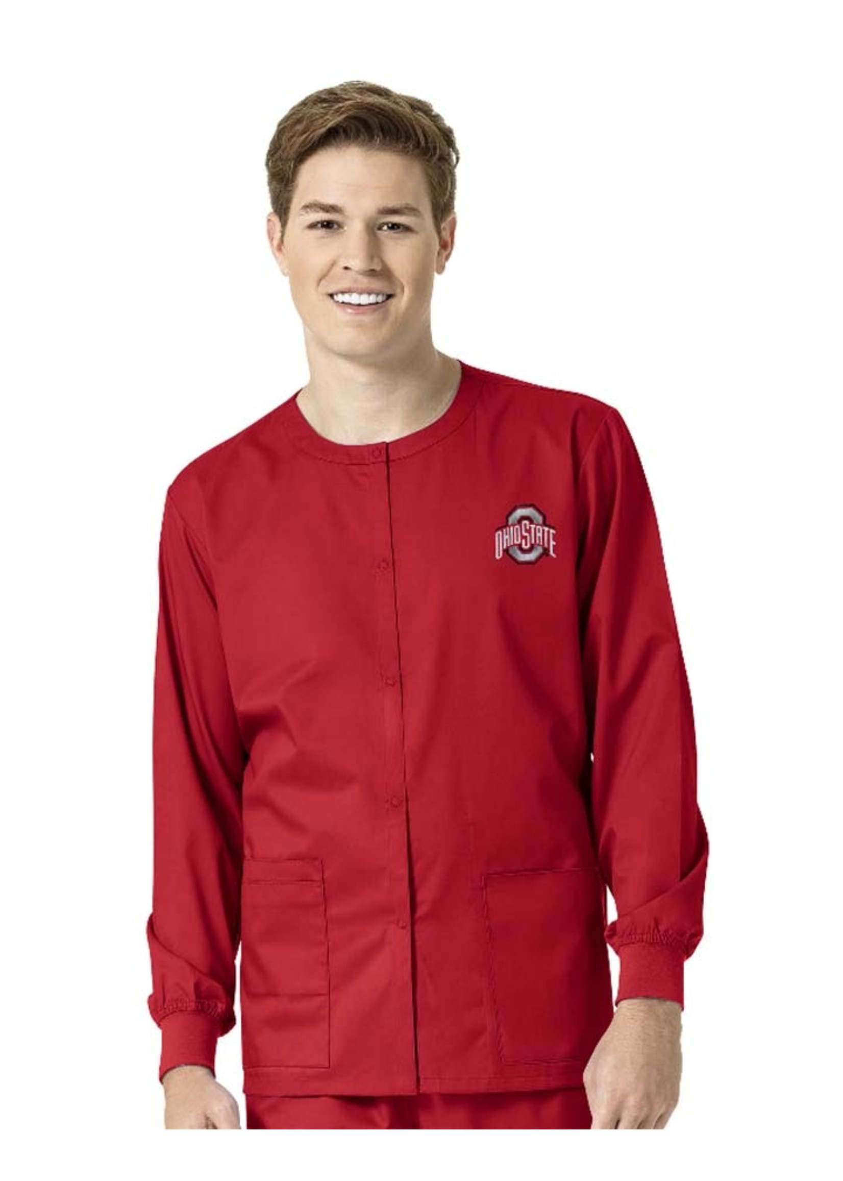 Wonder Wink Scrubs Ohio State Buckeyes Unisex Snap Front Jacket