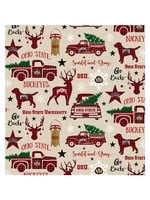 Ohio State Buckeyes Holiday Cotton Fabric Red - 2 YardsX45inches