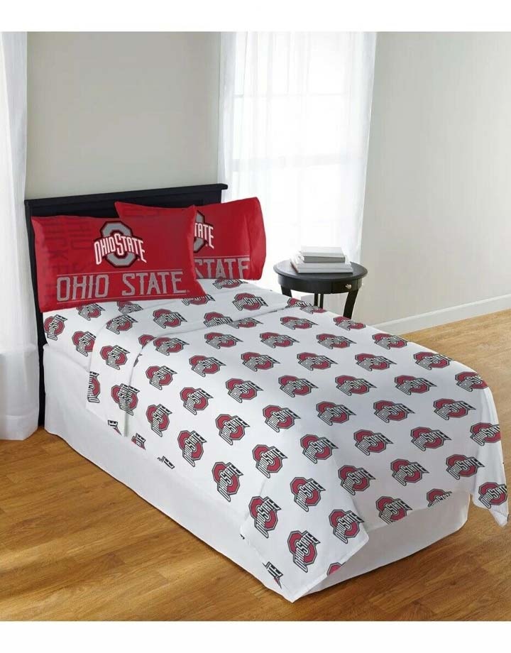 Ohio State Buckeyes 4 Piece Full Sheet Set Everything - Ohio State Bedding Full Size Ohio State Buckeyes 4 Piece Full Sheet Set Everything - Ohio State Bedding Full Size