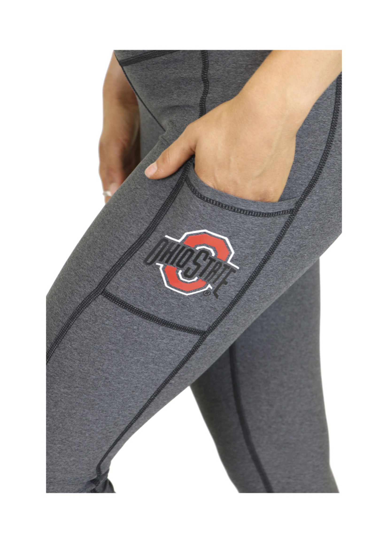 Bend The Ohio State University "Victory" Cell Phone Pocket Legging/Charcoal