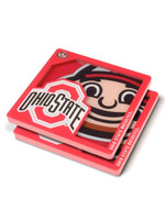 YOU The Fan Ohio State Buckeyes 3D Logo 2-Piece Acrylic Coasters