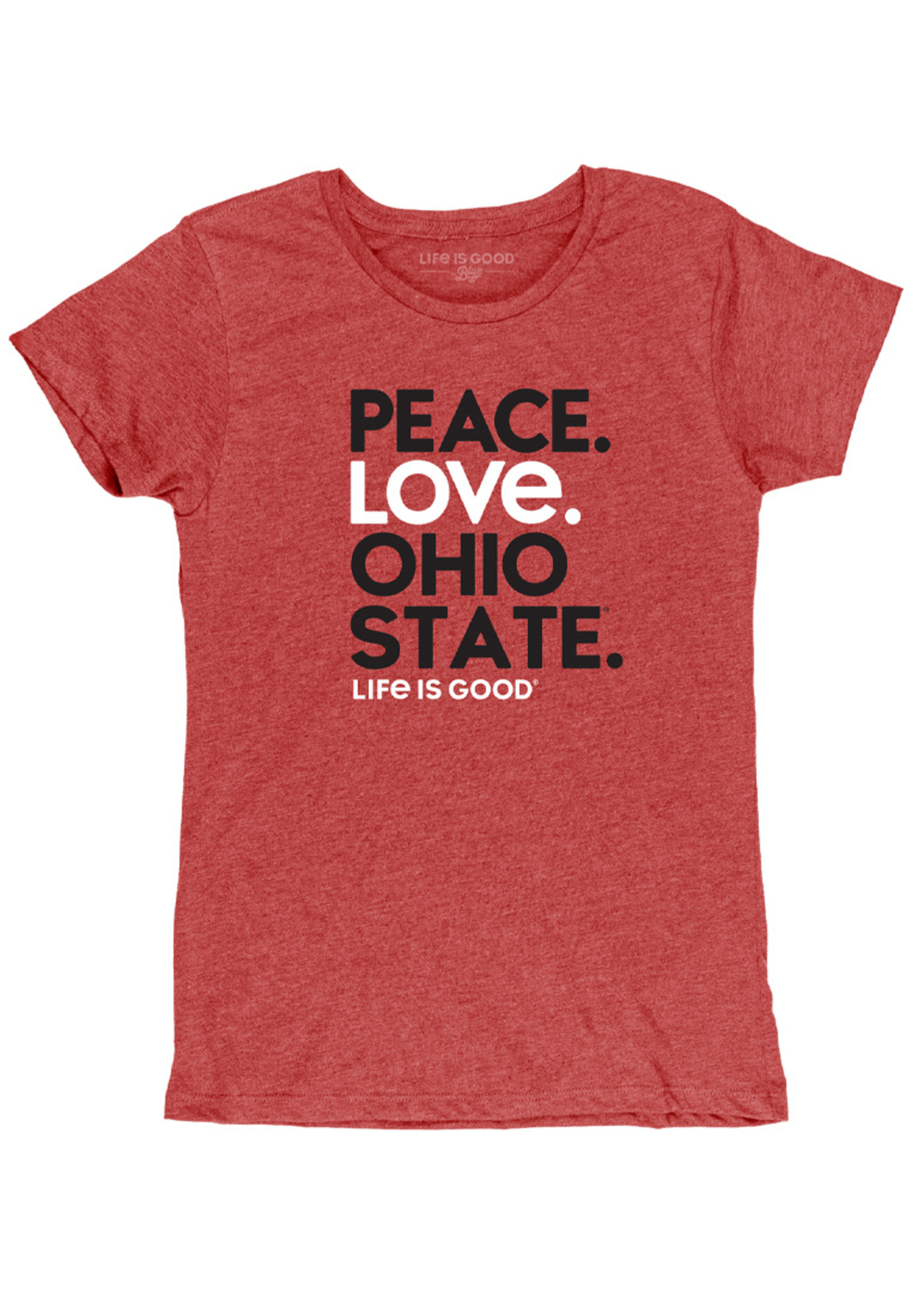 Blue 84 Ohio State Buckeyes Women's Peace Love Tee