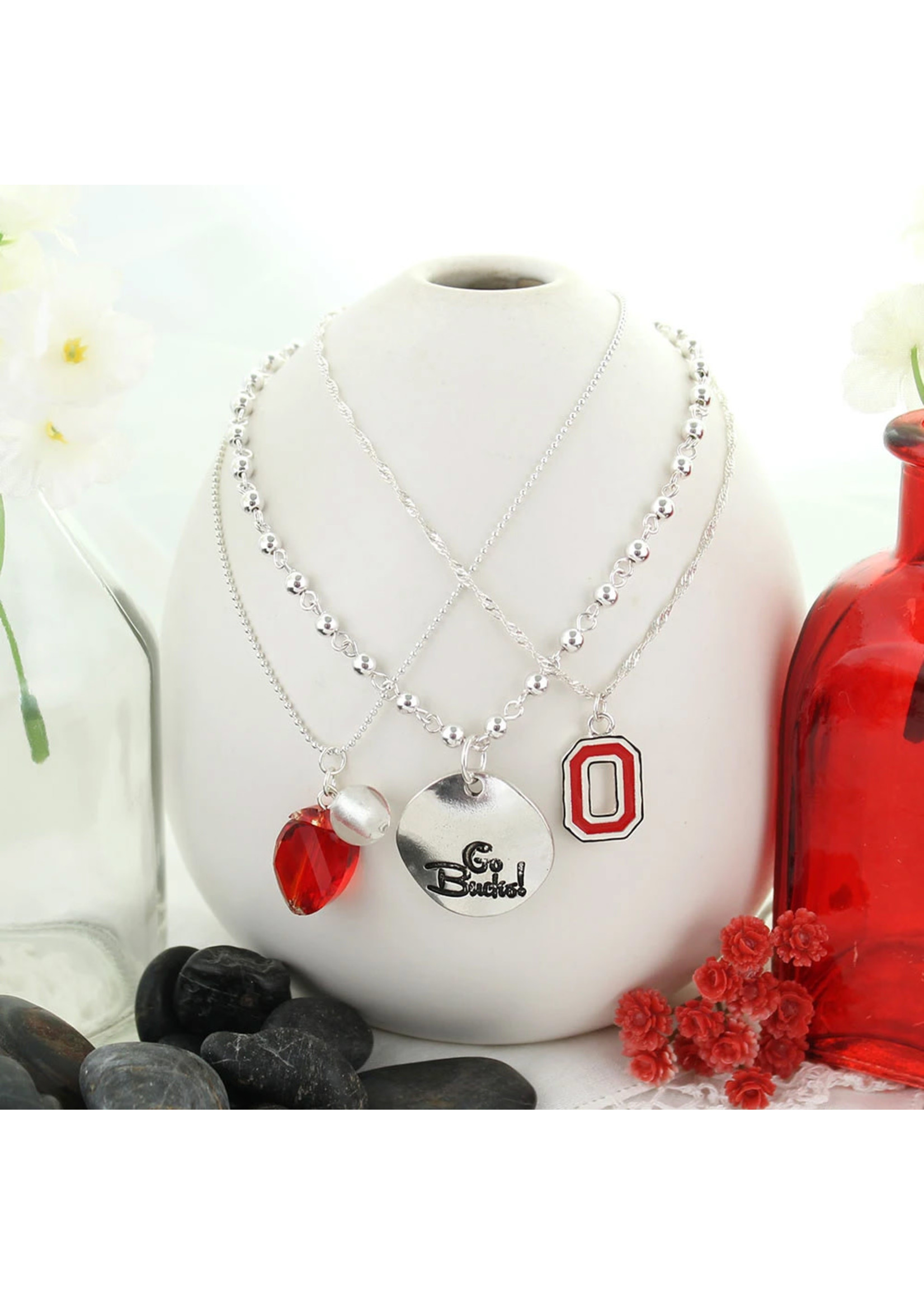 Ohio State Buckeyes Trio Necklace Set