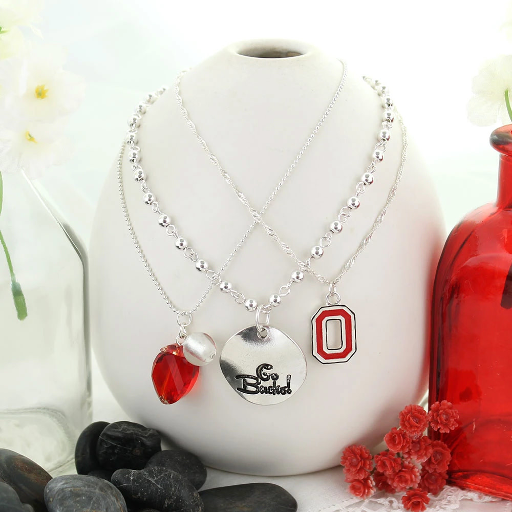 Ohio State Buckeyes Enamel Disc Pendant Necklace