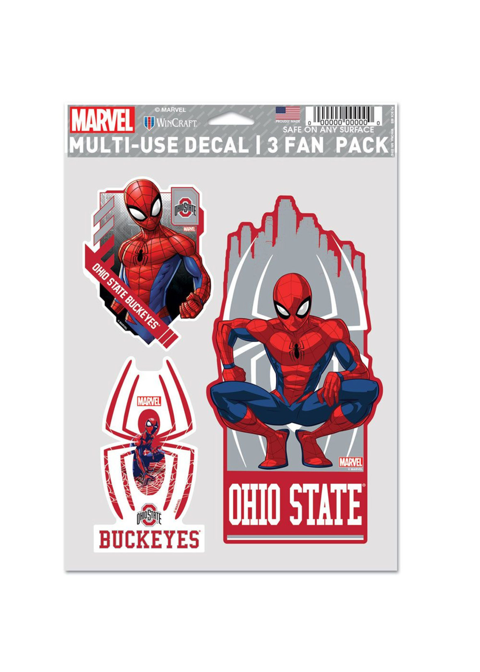 Ohio State Buckeyes Spiderman Multi Use Decal 3 Pack - Everything Buckeyes