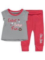 Colosseum Athletics Ohio State Buckeyes Infant Bikini Bottom T-Shirt & Heart Leggings Set