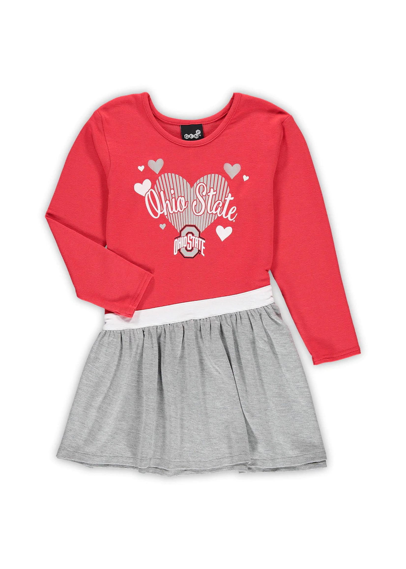 Ohio State Buckeyes Toddler Heart French Terry Dress