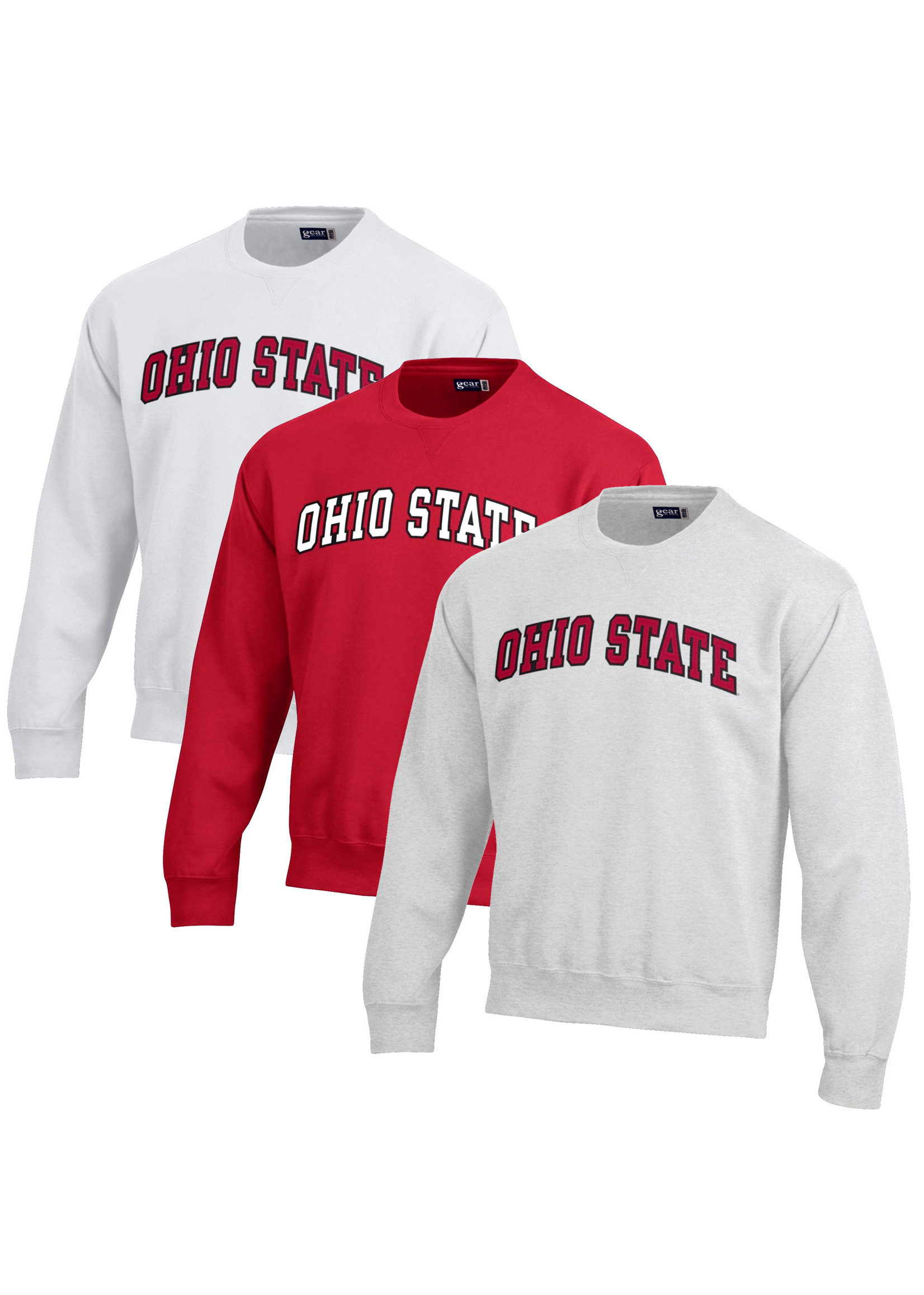Gear Sports Ohio State Buckeyes Big Cotton Arched Logo Crew Sweatshirt