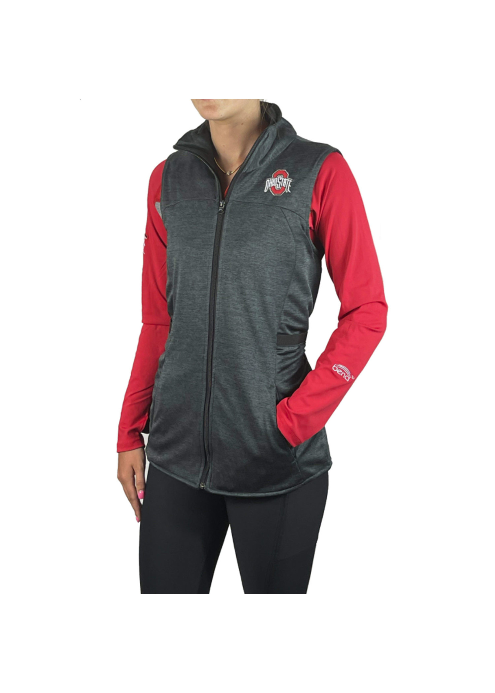 Bend Ohio State Buckeyes Women's Athletic O Charcoal Performance Vest