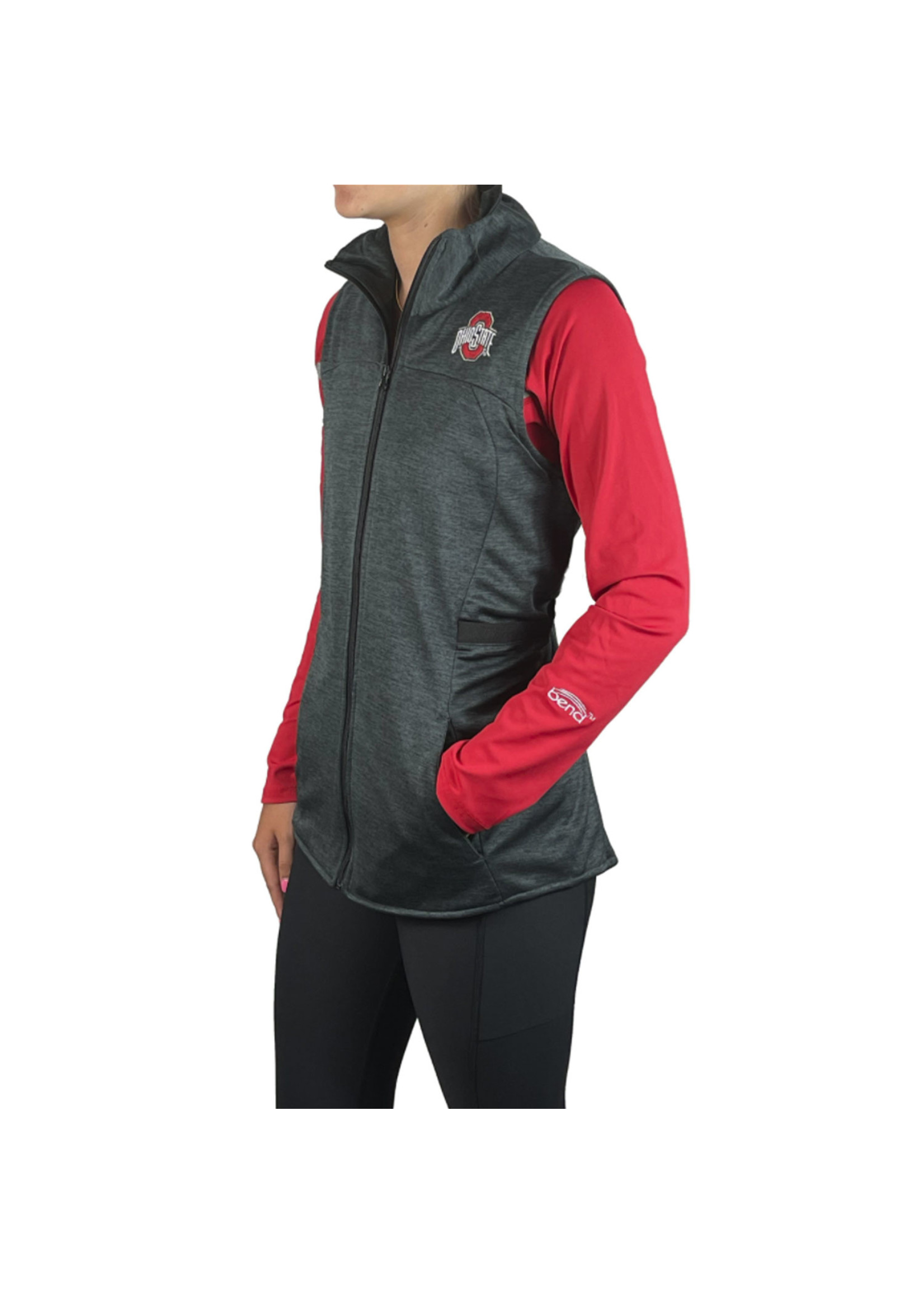Bend Ohio State Buckeyes Women's Athletic O Charcoal Performance Vest