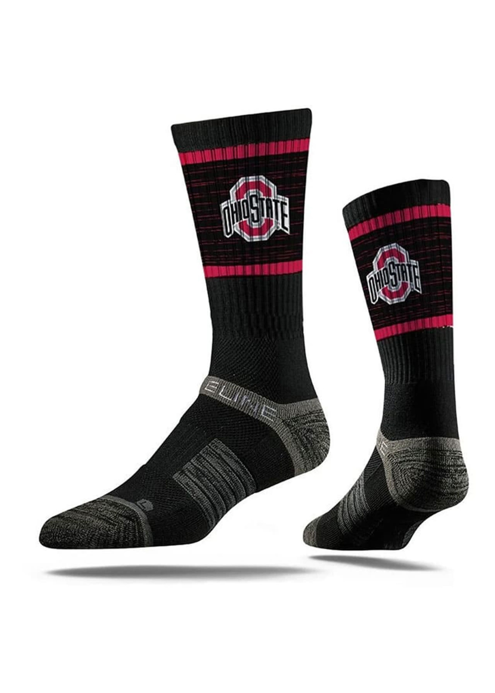 Ohio State Buckeyes Logo Stripe Crew Socks