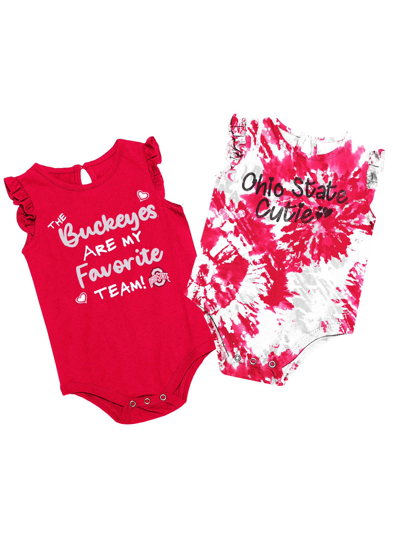 Colosseum Athletics Ohio State Buckeyes Infant Girls 2 Pack Onesies