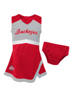 Ohio State Buckeyes Toddler Scarlet Cheer Captain 2-Piece Jumper Dress