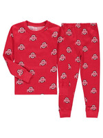 Ohio State Buckeyes Preschool All Over Print Long Sleeve Shirt and Pants Pajama Set