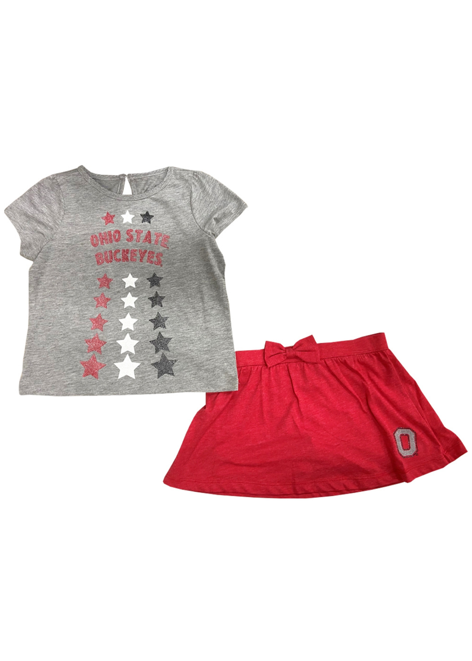 Colosseum Athletics Ohio State Buckeyes Girls Toddler Smile T-Shirt & Skirt Set