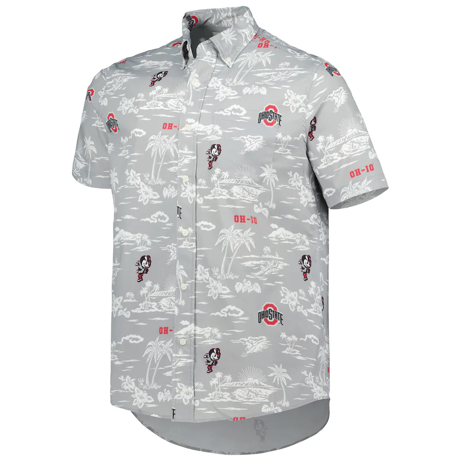 Men's Reyn Spooner Gray Ohio State Buckeyes Classic Button-Down Shirt Size: Medium