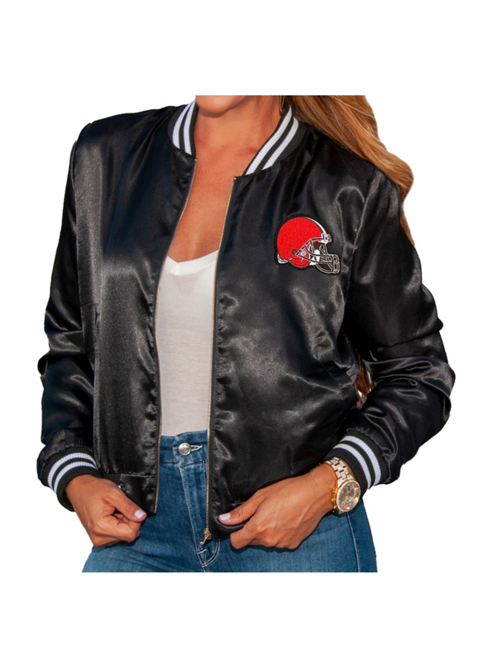 Cleveland Browns Cuce Women's Full-Zip Varsity Jacket