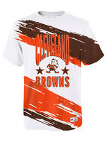MITCHELL & NESS Cleveland Browns Youth Paint Brush White T-Shirt