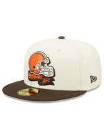 NEW ERA Cleveland Browns New Era Cream/Brown Sideline 59FIFTY Fitted Hat