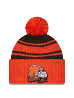 NEW ERA Cleveland Browns Sideline Cuffed Pom Knit Hat