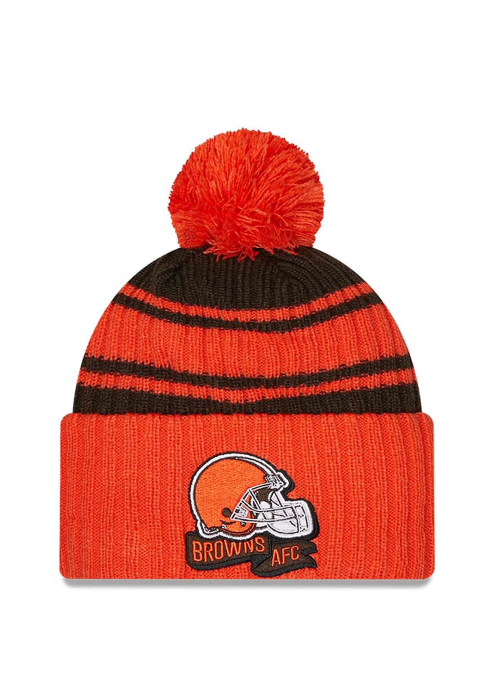 NEW ERA Cleveland Browns Sideline Cuffed Pom Knit Hat