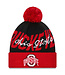 NEW ERA Ohio State Buckeyes Red/Black Confident Pom Knit Hat