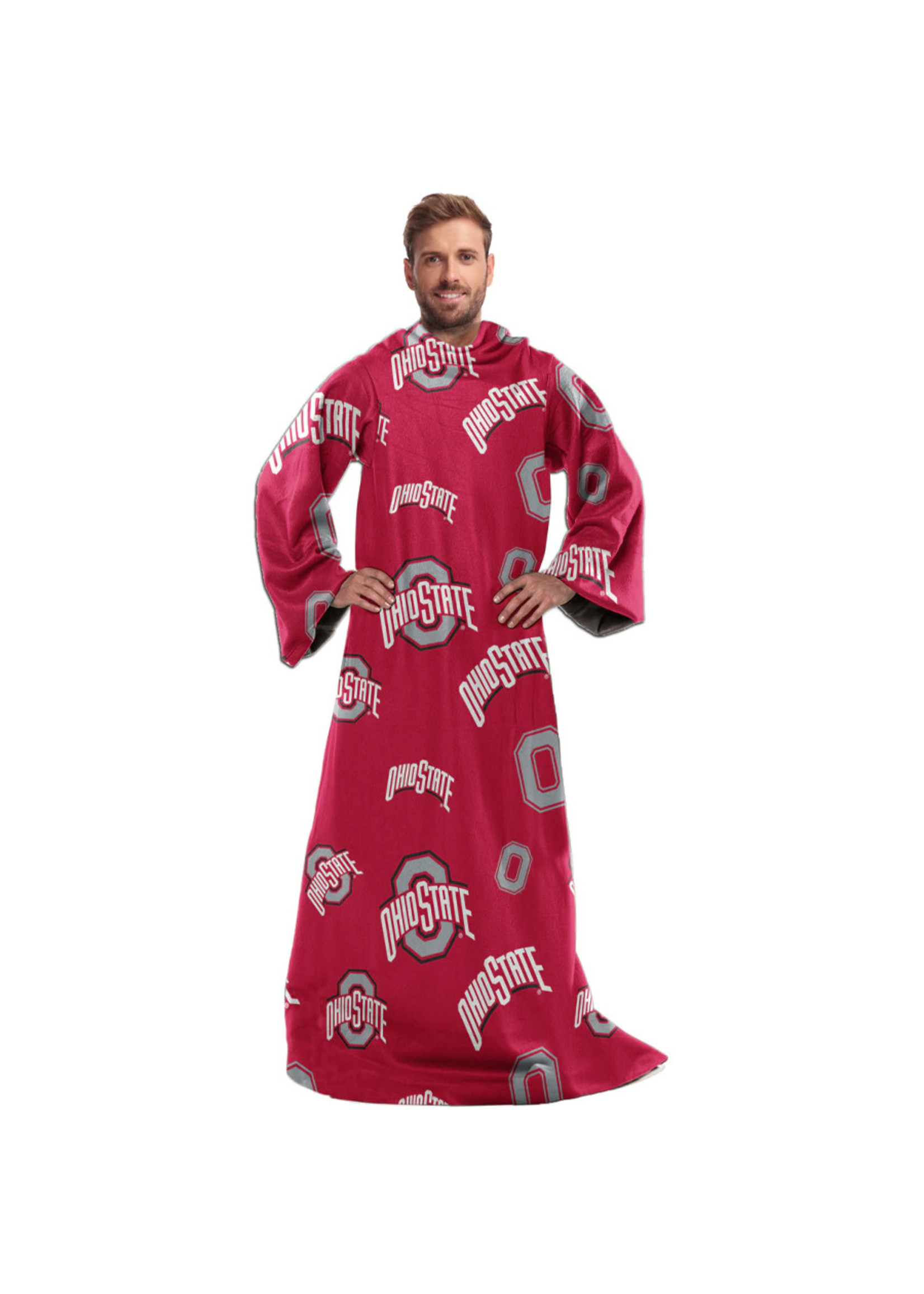 Ohio State Buckeyes Silk Touch Comfy Throw With Sleeves