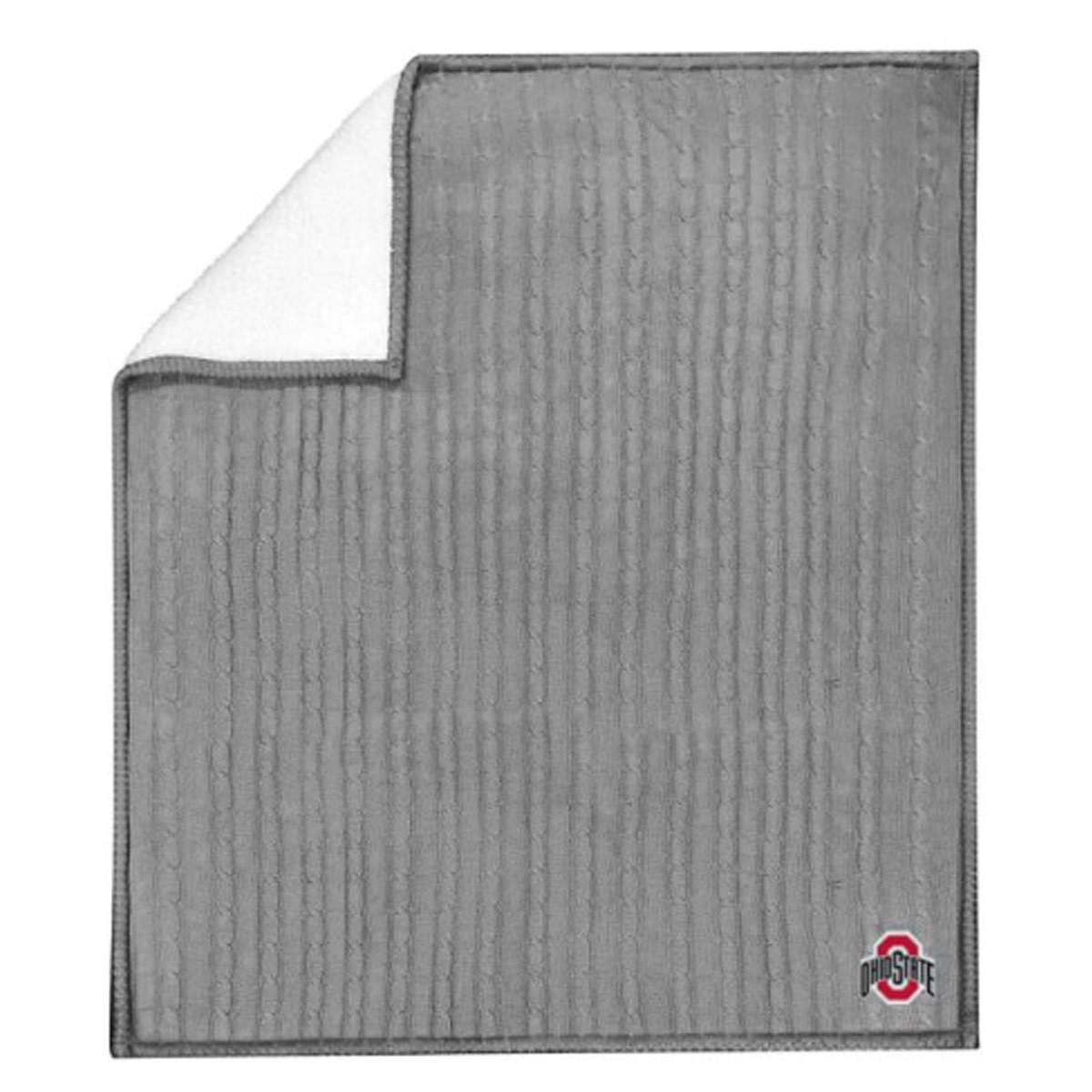 Ohio State Buckeyes Cable Sweater Knit Sherpa Throw Blanket Everything Buckeyes