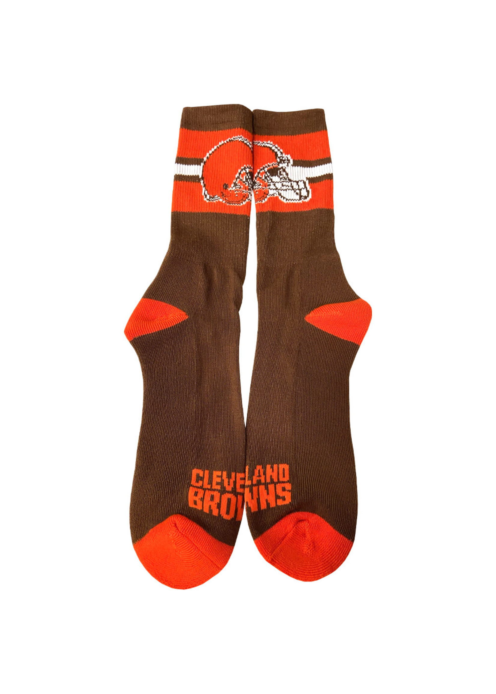 Cleveland Browns Stripe Crew Socks - Everything Buckeyes