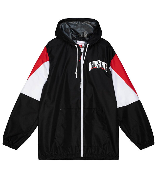 MITCHELL & NESS Ohio State Buckeyes Throw It Back Full Zip Windbreaker