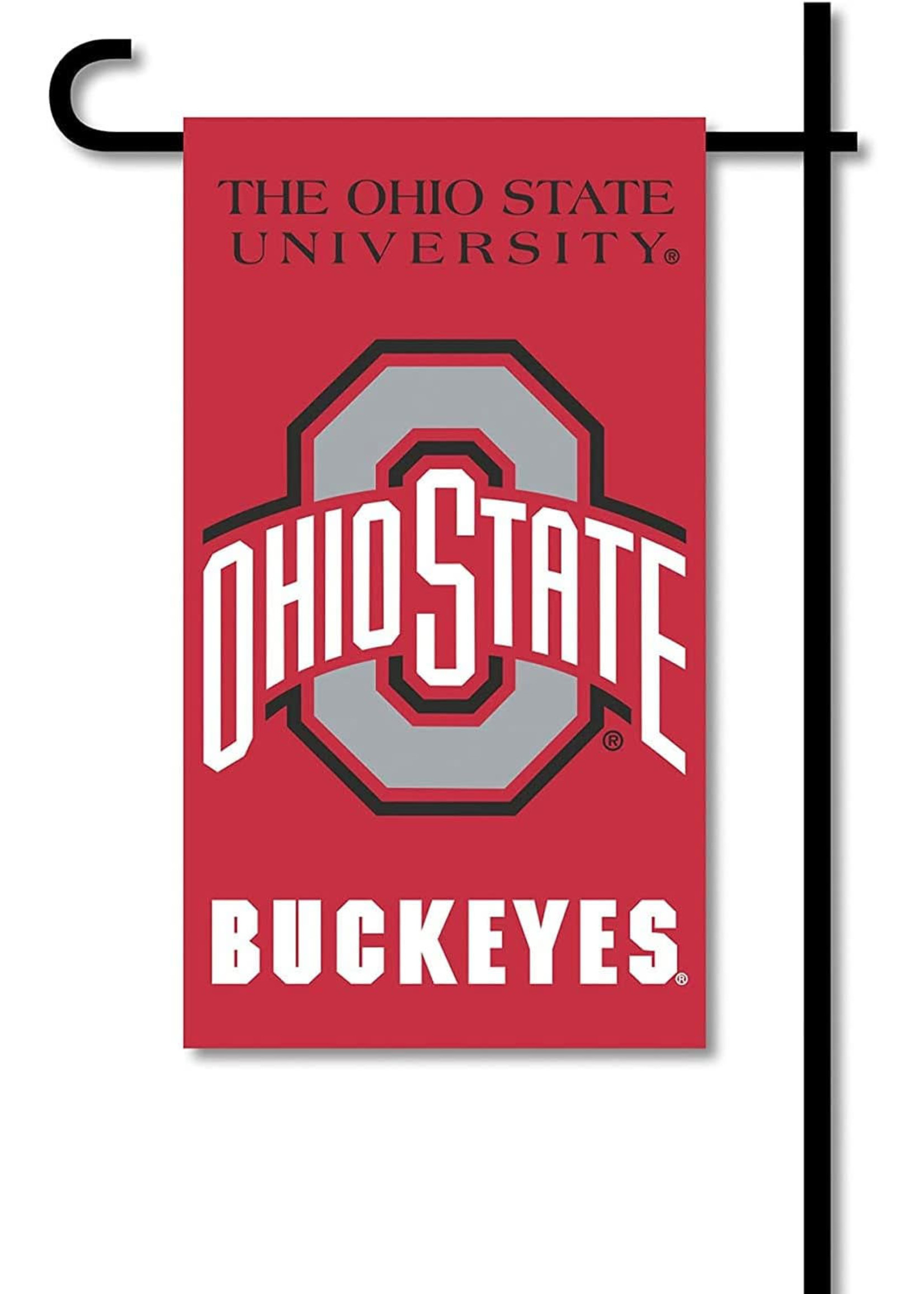 Ohio State Buckeyes 2-Sided Mini Garden Flag with Metal Garden Pole
