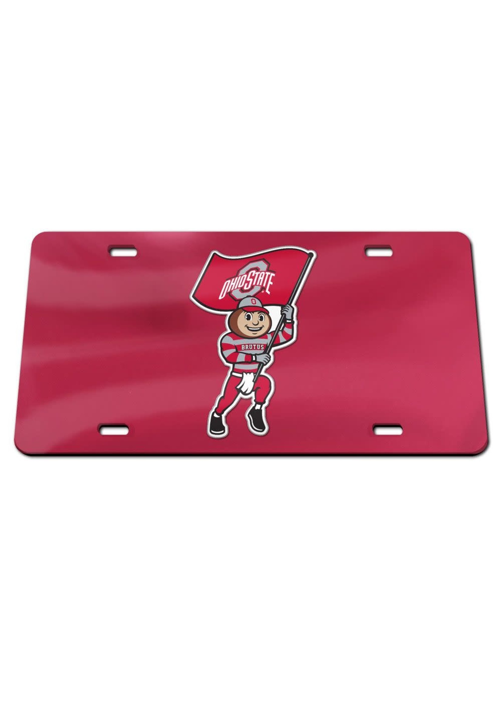 Wincraft OSU BRUTUS WITH FLAG ACRYLIC LICENSE PLATE