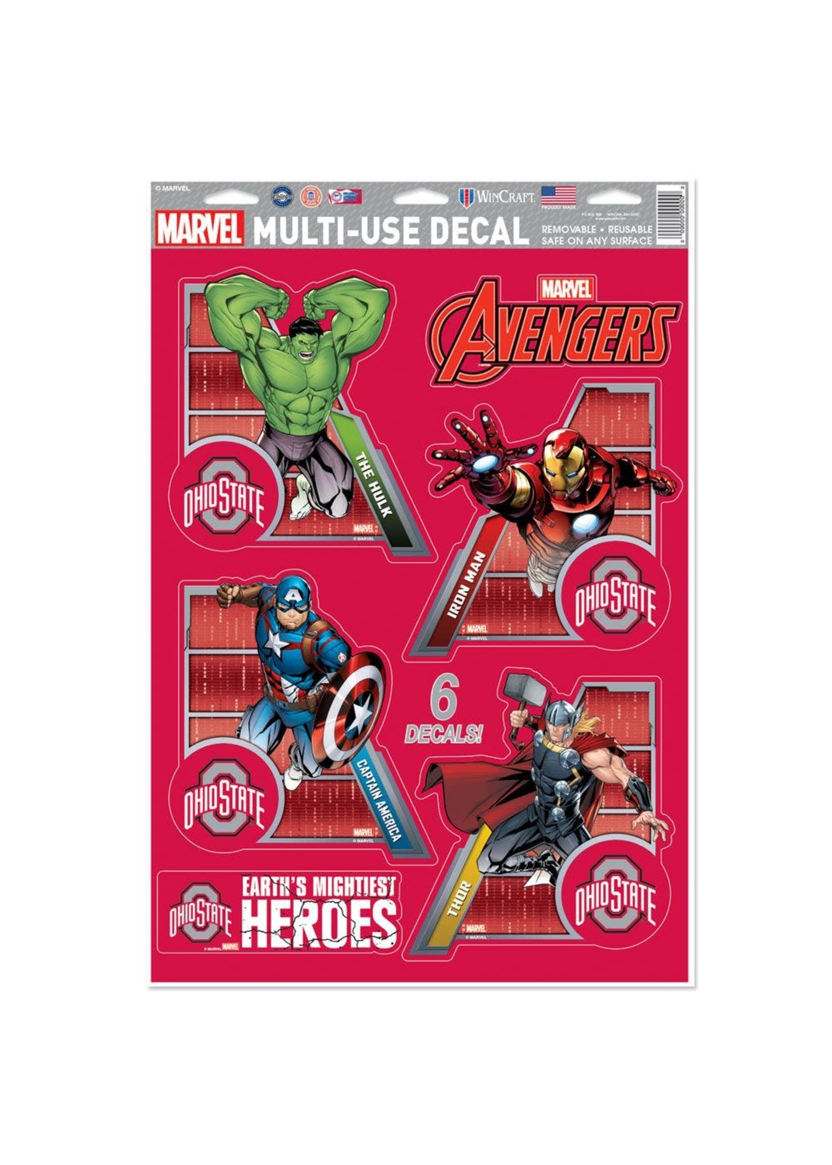 Wincraft Ohio State Buckeyes Marvel Avengers Multi-Use Decals