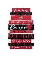 Wincraft Ohio State Buckeyes Family Love Wood Sign 11x17