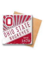 Ohio State Buckeyes Burst Stone Coaster