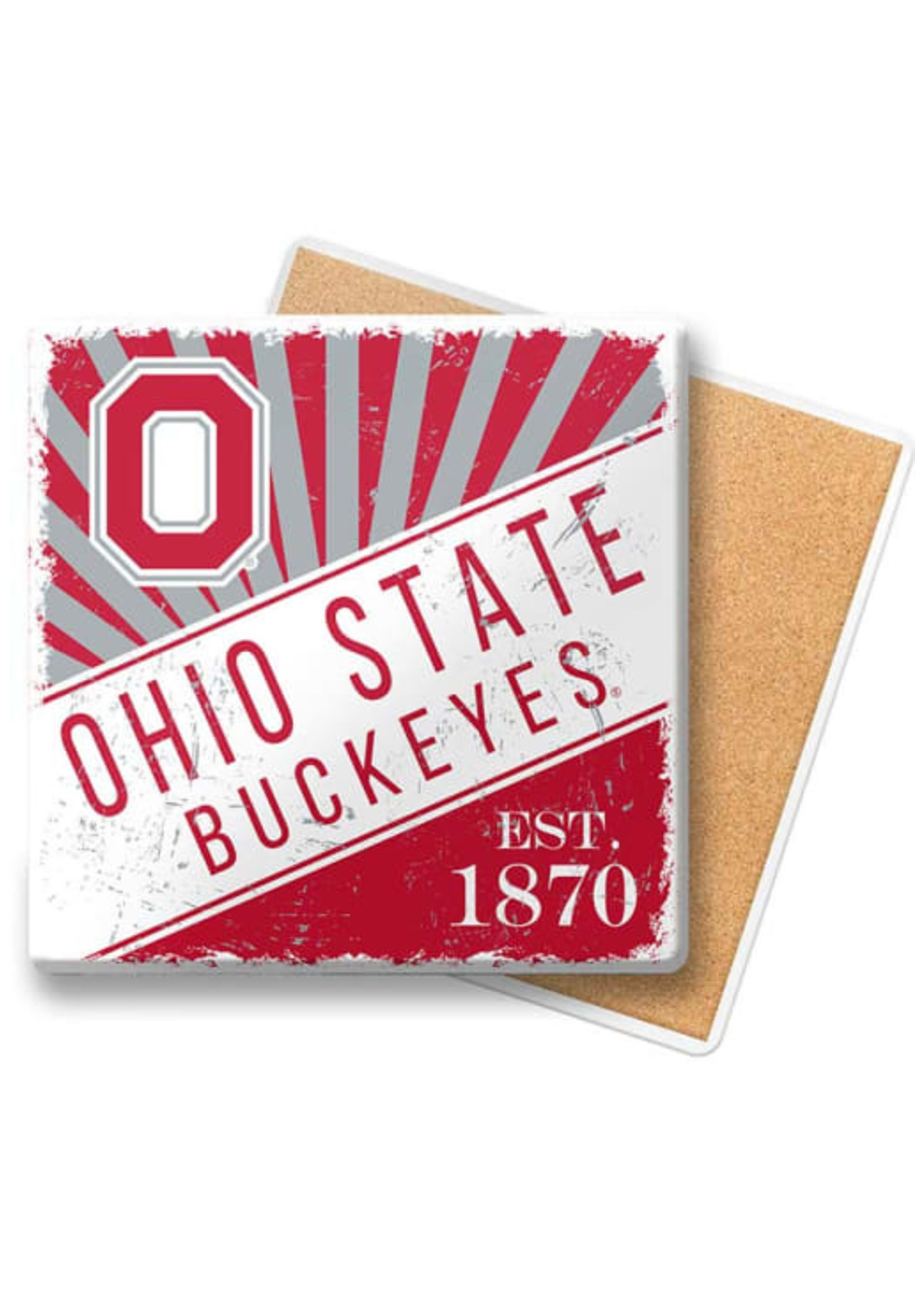 Ohio State Buckeyes Burst Stone Coaster