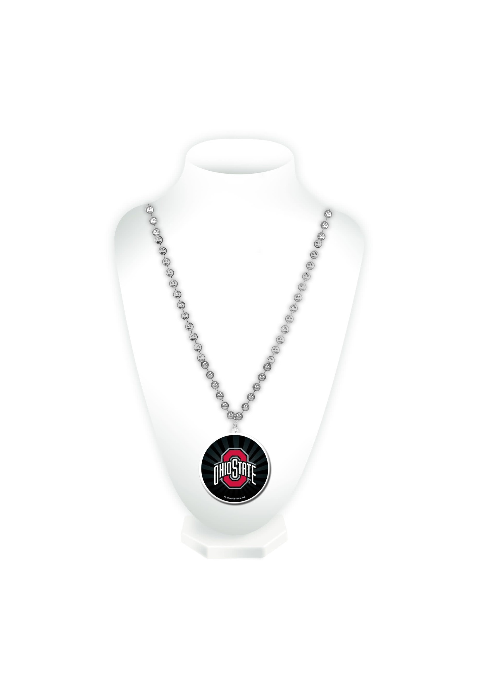 Ohio State Buckeyes Bead Necklace with Medallion