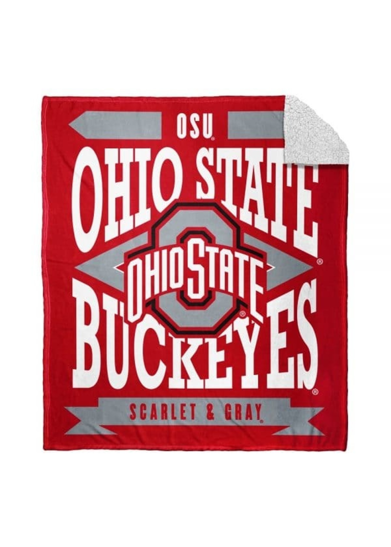 University of Ohio State Buckeyes Sherpa Fleece Blanket Gifts for